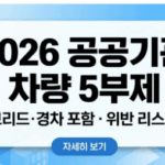 2026년부터 강화되는 공공기관 차량 5부제 안내 및 하이브리드, 경차 포함 여부와 대응 방법을 설명하는 인포그래픽 썸네일